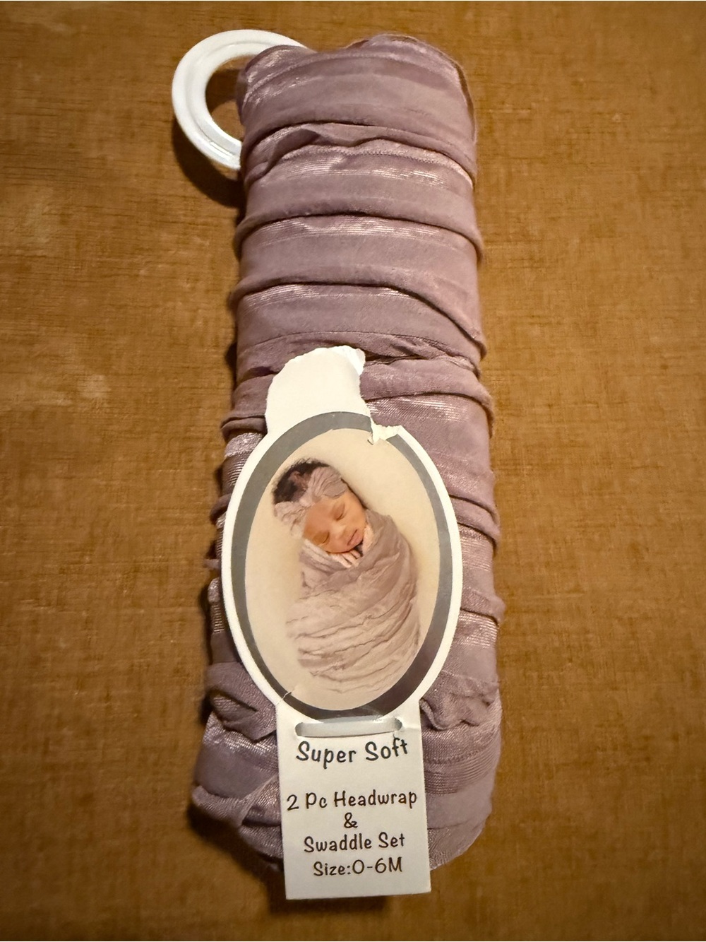 Super Soft Lavender Baby Headwrap & Swaddle Set - 2 Pc